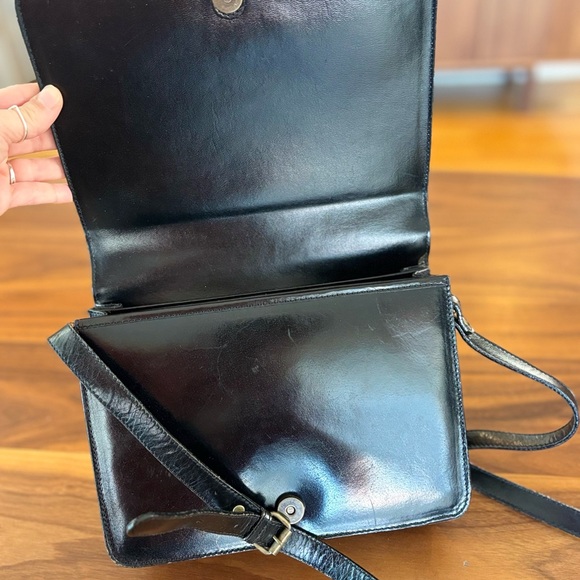 VTG Via Firenze Leather Black Shoulder Bag – Italian Craftsmanship, Classic bag - Picture 12 of 13